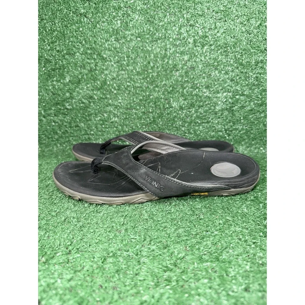 Vionic Vibram Sandals Men's Size 8 Bryce Slides Orthopedic Black Walking Comfort